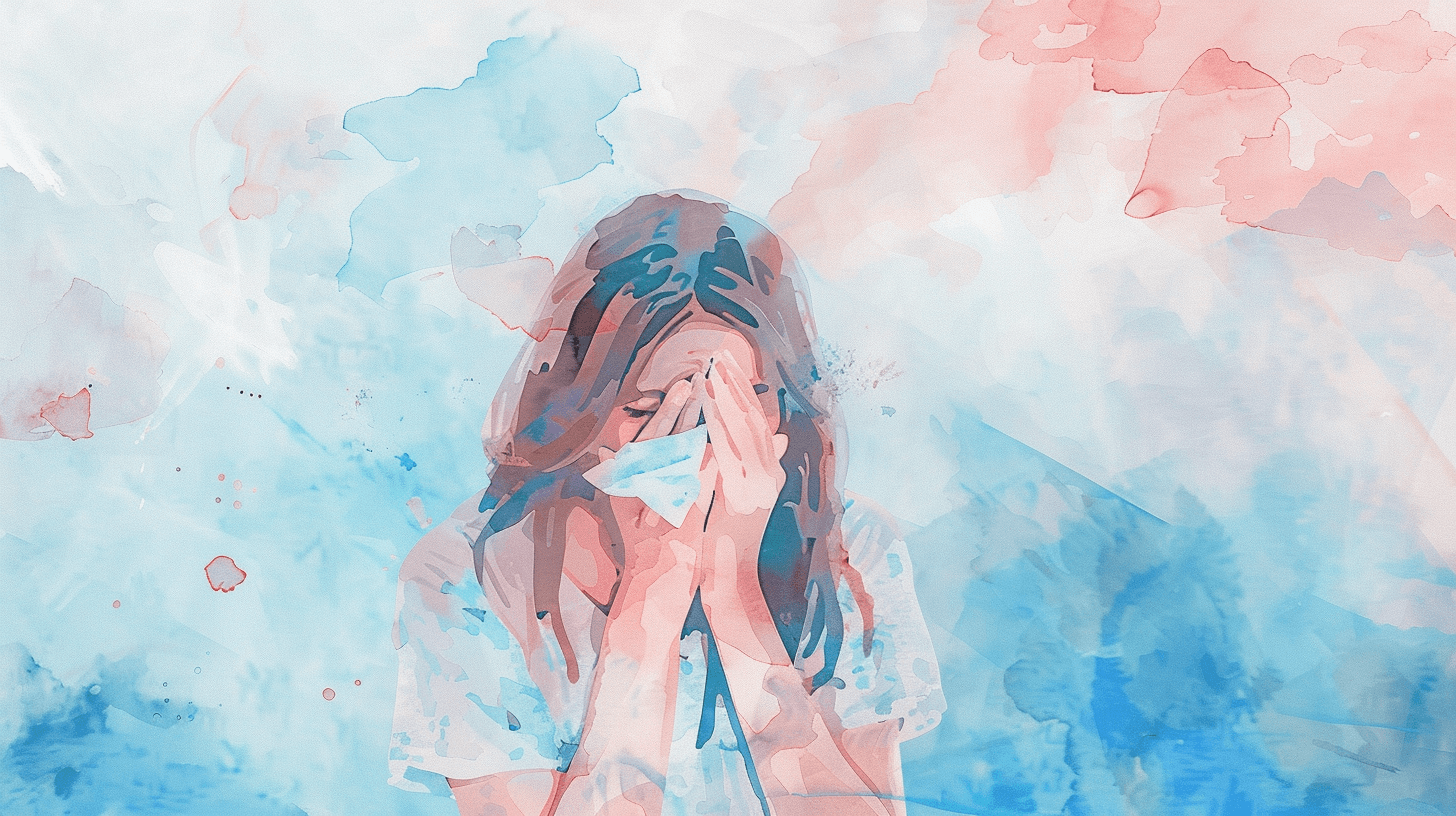 Mother experiencing intrusive thoughts during postpartum period